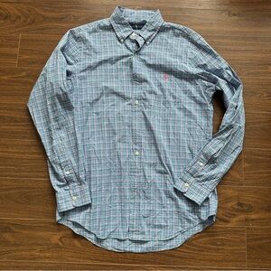 Ralph Lauren Blue Casual Button Down Shirt with Classic Collar